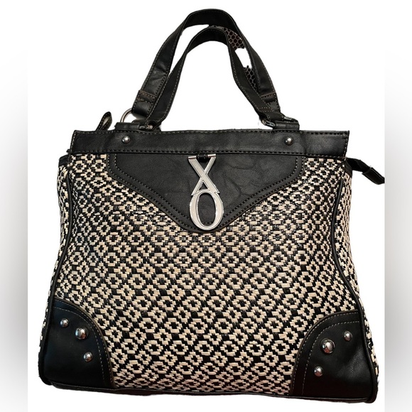 NWT Hugs & Kisses black and white vinyl bag - Picture 1 of 13